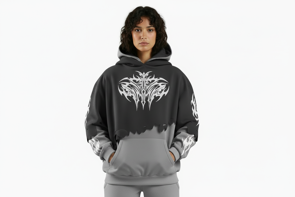 Hoodie with matching white background