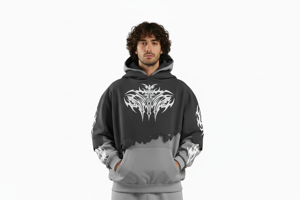 Upper body crop of rebel hoodie