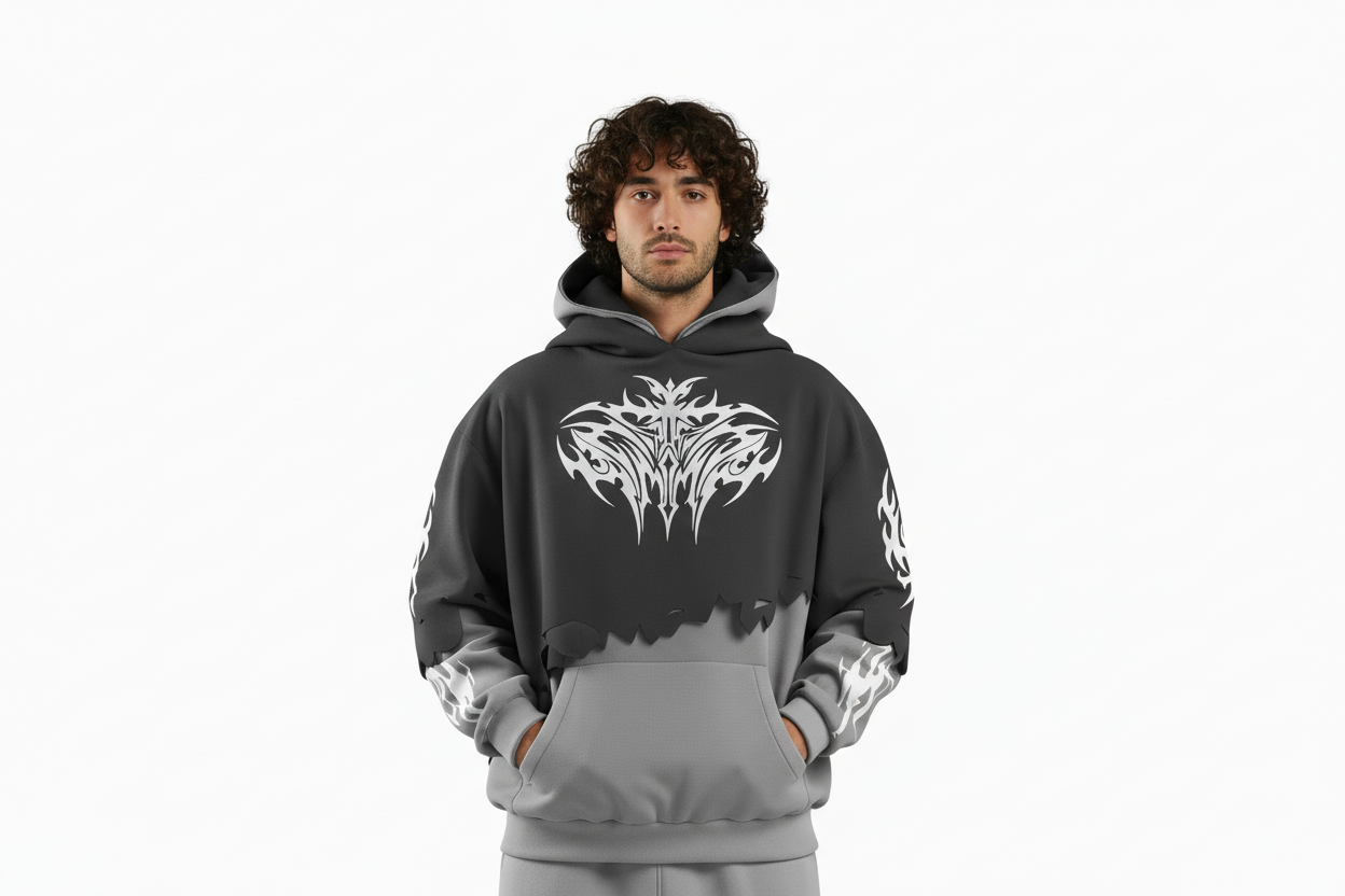 Upper body crop of rebel hoodie